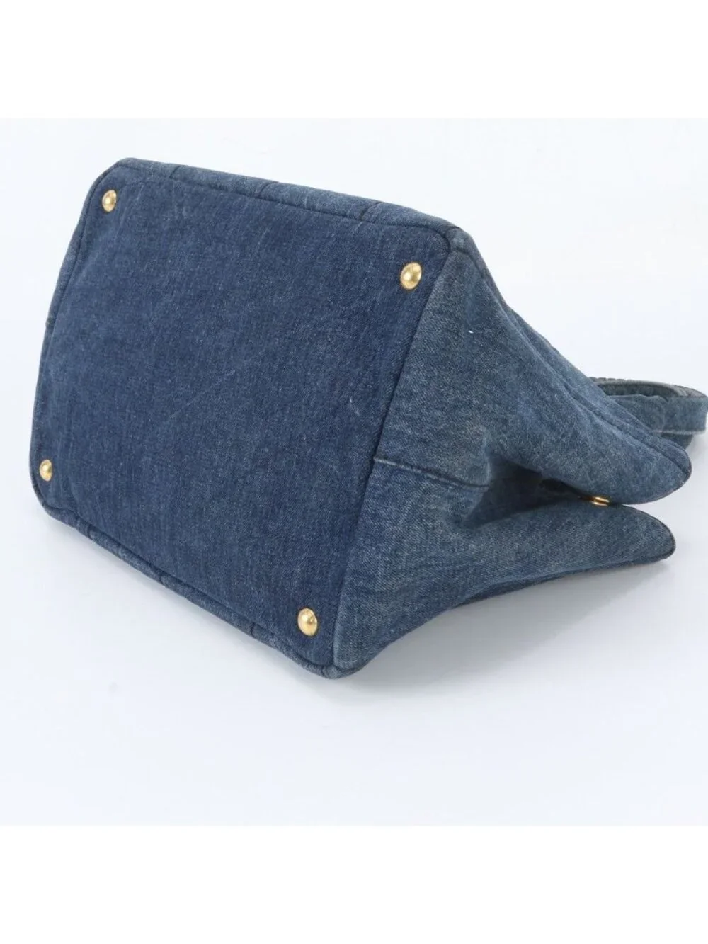 Prada Canapa Denim Blue Tote Shoulder Hand
